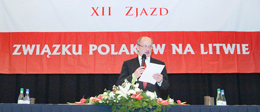 Zdecydowaną większością głosów – 477 z 479 – delegaci XII Zjazdu ZPL wybrali Michała Mackiewicza na prezesa organizacji na kolejną kadencję Fot. Marian Paluszkiewicz