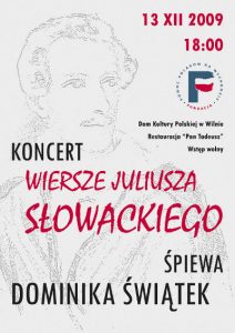 Koncert "Wiersze Juliusza Słowackiego" śpiewa Dominika Piątek