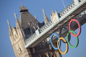 Symbolika olimpijska już zagościła w Londynie. <br/>Fot. ELTA
