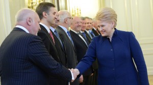 Podczas spotkanie ministrów z prezydent Grybauskaitė z okazji rocznicy pracy rządu nie obeszło się bez zjadliwości prezydent pod adresem rządzących Fot. ELTA