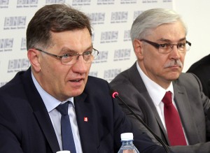 Premier Algirdas Butkevičius  z Zigmantasem Balčytisem          Fot. Marian Paluszkiewicz