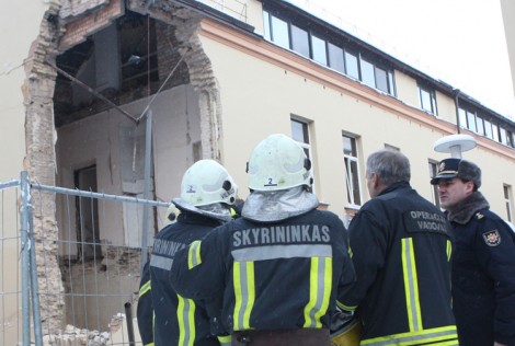  W poniedziałek, 5 stycznia, w centrum Wilna przy ul. Vilniaus 35 zawalił się dom Fot. ELTA