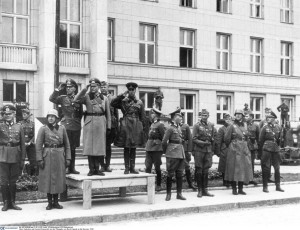 Wspólna defilada zwycięstwa nad Polską bolszewickich i faszystowskich wojsk 23-go września 1939 roku w Brześciu Fot. archiwum