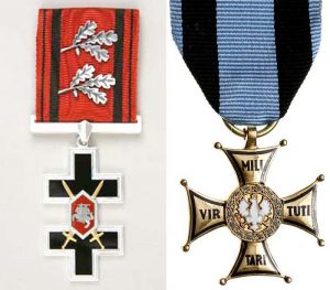 Krzyż oficerski Orderu Pogoni Order Virtuti Militari IV klasa 