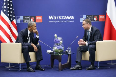 We wczesnych godzinach przedpołudniowych, jeszcze przed rozpoczęciem szczytu NATO, odbyło się spotkanie prezydentów Polski i Stanów Zjednoczonych Fot. prezydent.pl 