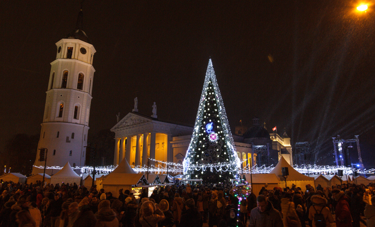 Bożonarodzeniowe ozdoby w miastach Litwy
