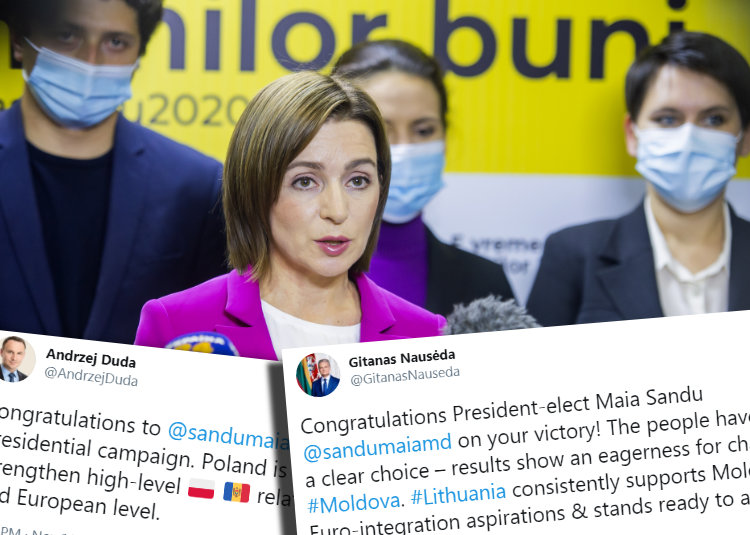 Prezydenci Litwy i Polski pogratulowali Mai Sandu, zwyciężczyni wyborów prezydenckich w Mołdawii