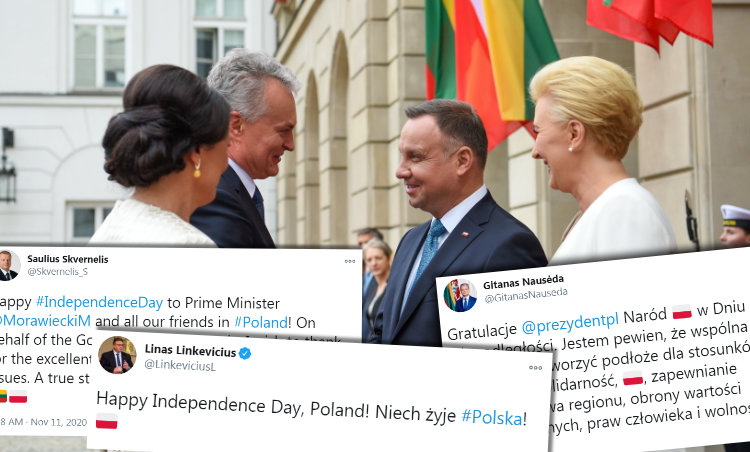 Nausėda, Skvernelis i Linkevičius złożyli Polakom życzenia z okazji Święta Niepodległości