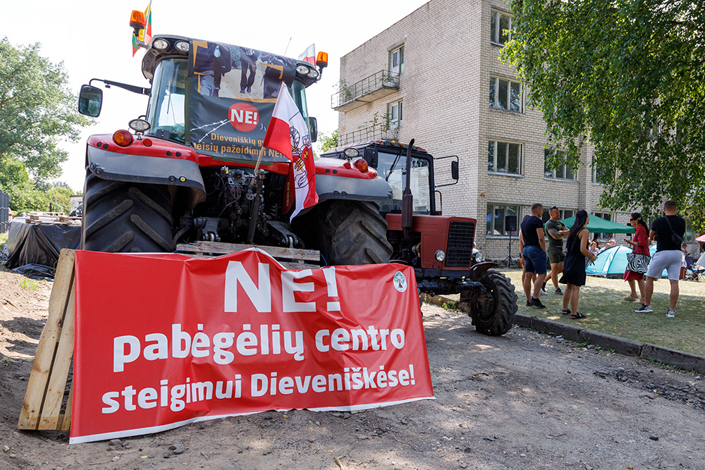 Akcja protestacyjna w Dziewieniszkach na Litwie