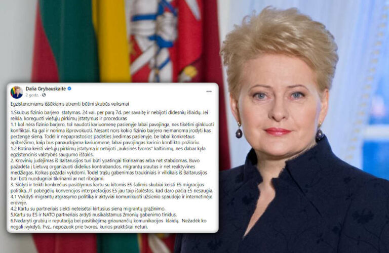 Grybauskaitė radzi, jak opanować kryzys migracyjny? „Nie pozuj przy ogrodzeniu, którego nie ma”
