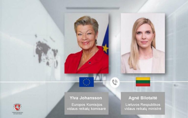 Komisarz europejska Ylva Johansson „wyraziła pełne poparcie dla Litwy”