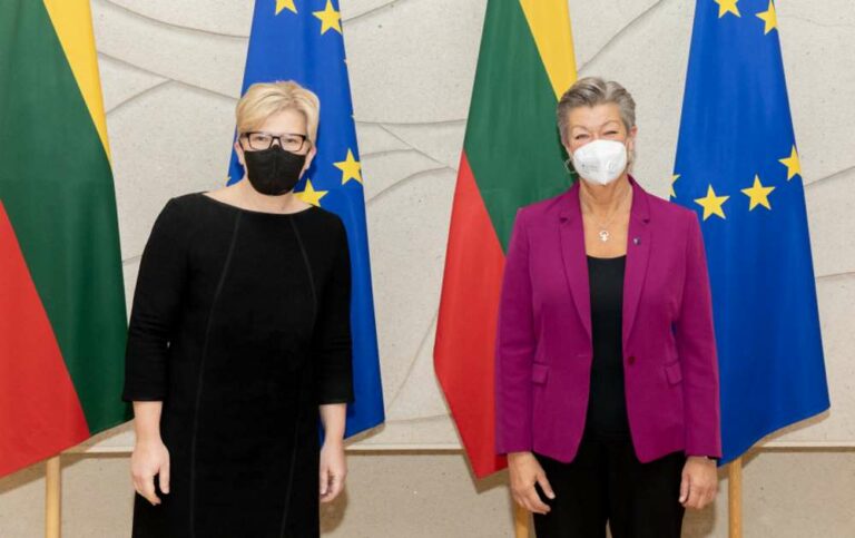 Spotkanie premier Šimonytė i komisarz Johansson: migranci i Ukraina