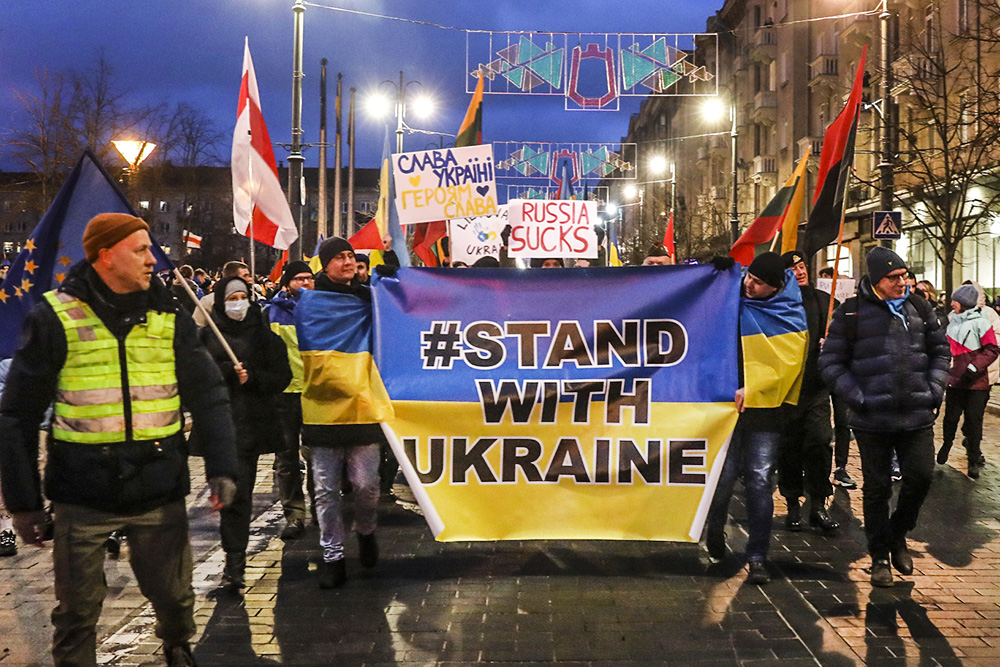 Wiec solidarnościowy z walczącą Ukrainą.