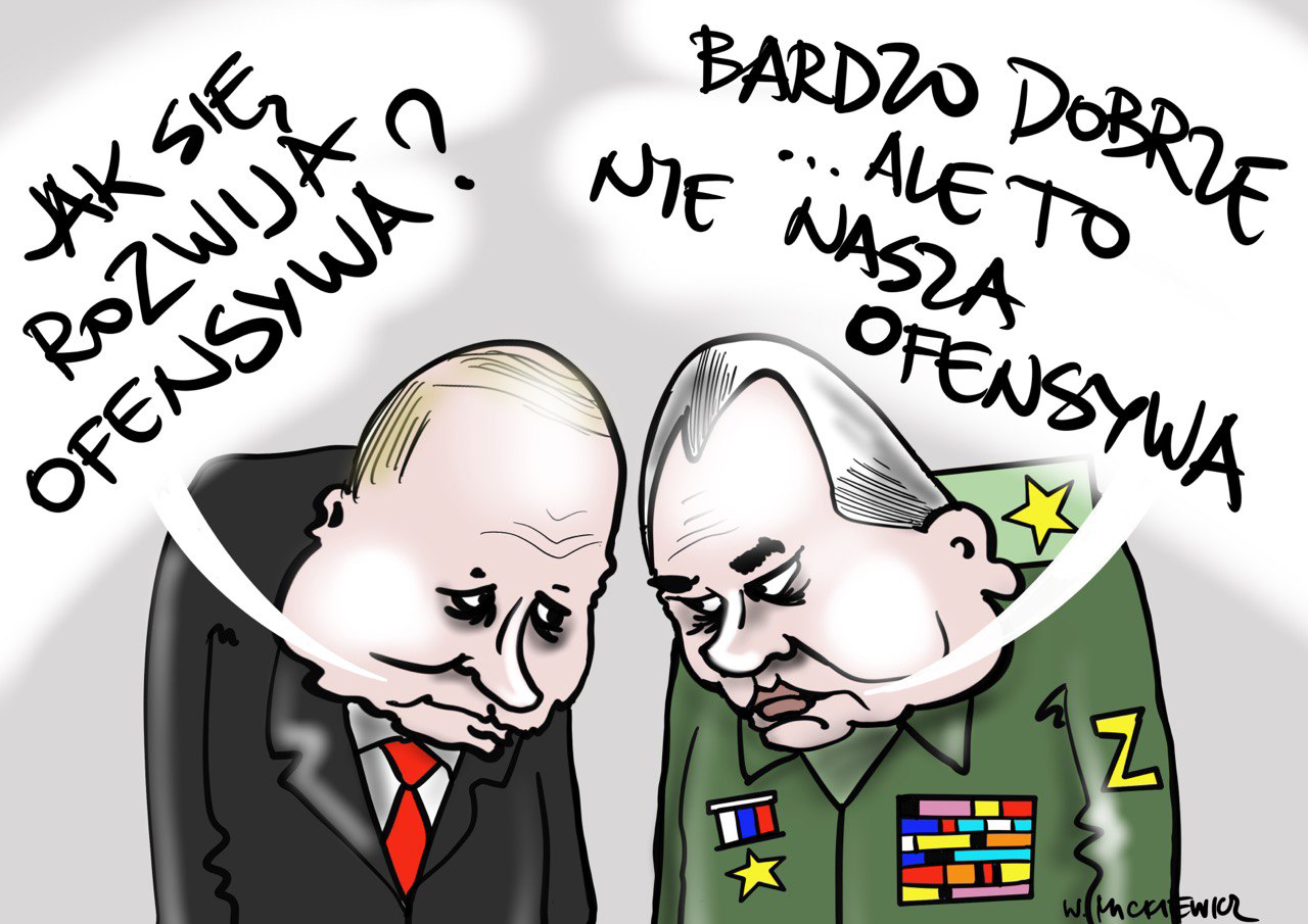 Karykatura Putin i Szojgu.