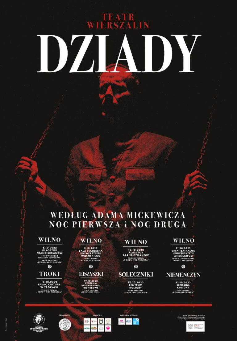 Plakat teatru Wierszalin „Dziady”.