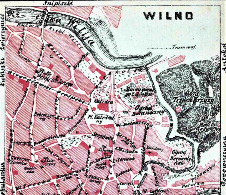 Plan centrum Wilna pod zaborem rosyjskim, 1914 r.