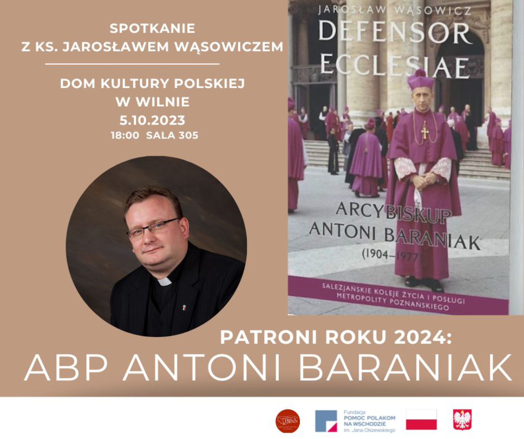 Afisz „Patroni Roku 2024: abp Antonii Baraniak”.