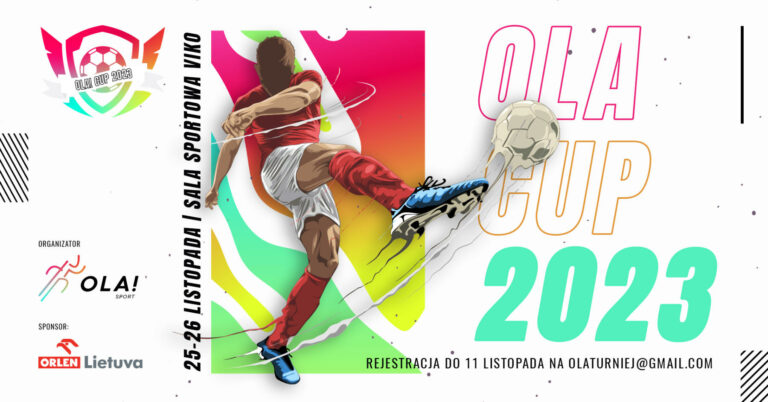 Afisz 6. edycji turnieju piłki nożnej „OLA! Cup 2023”.