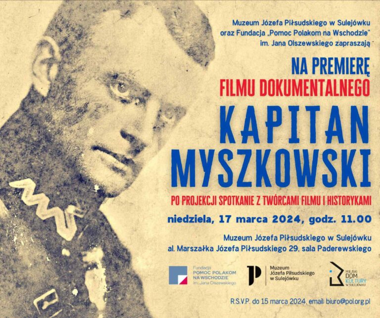 Afisz filmu dokumentalnego „Kapitan Myszkowski”.