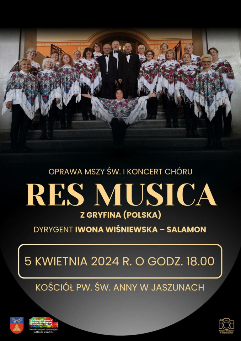Afisz koncertu chóru „Res Musica” z Gryfina.