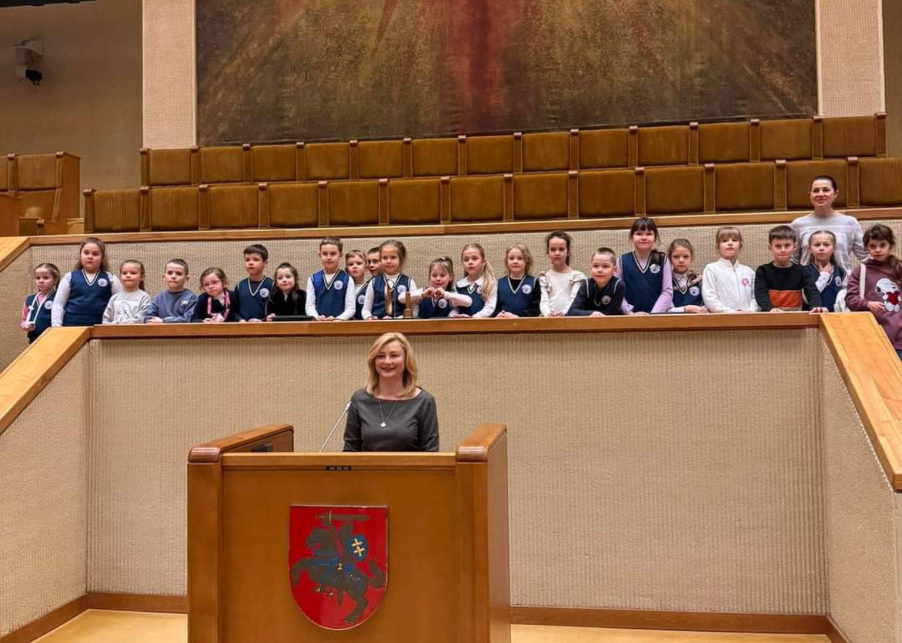 Z instytucją Sejmu dzieci zapoznała poseł na Sejm RL Rita Tamašunienė.