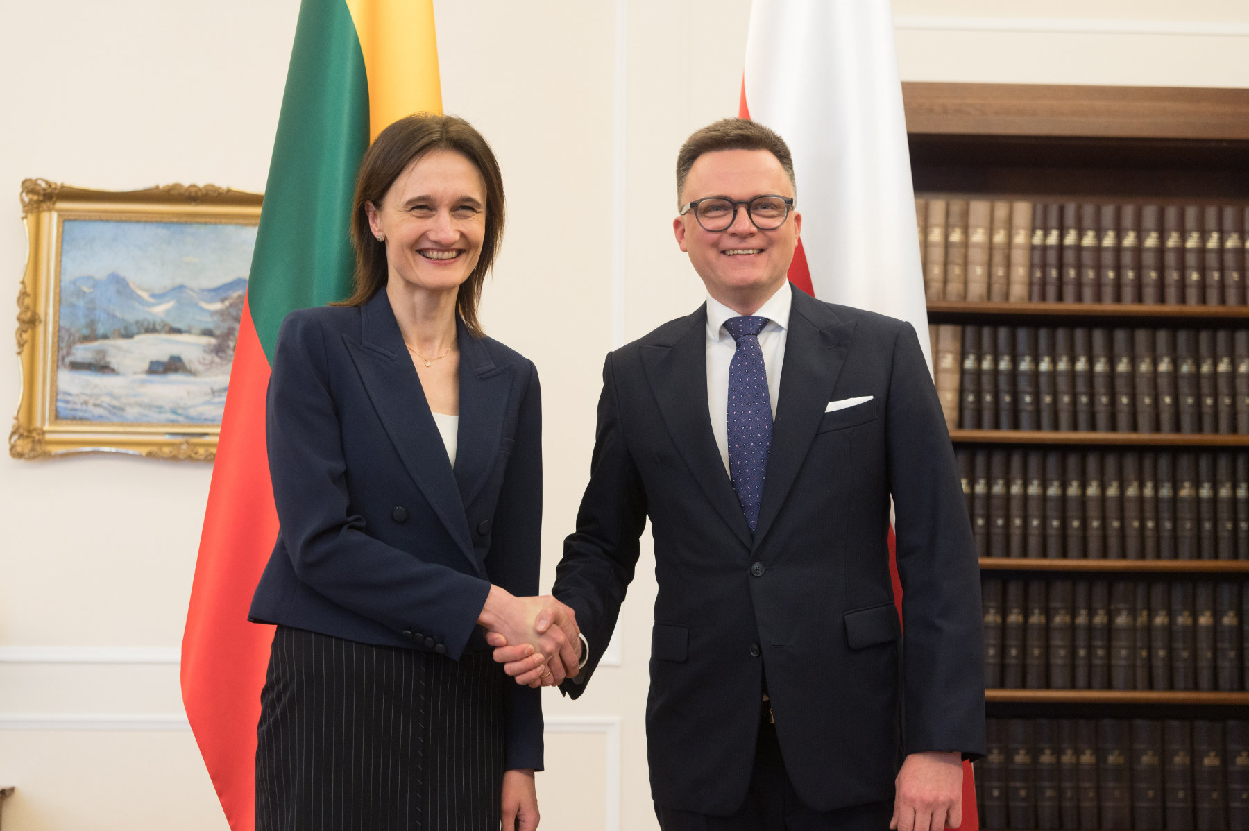 Viktorija Čmilytė-Nielsen i Szymon Hołownia podczas spotkania w Warszawie zapewnili, że kraje łączy strategiczne partnerstwo.