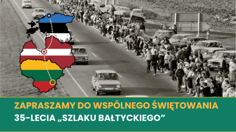 Plakat: „Zapraszamy do wspólnego świętowania 35-lecia »Szlaku Bałtyckiego«!”