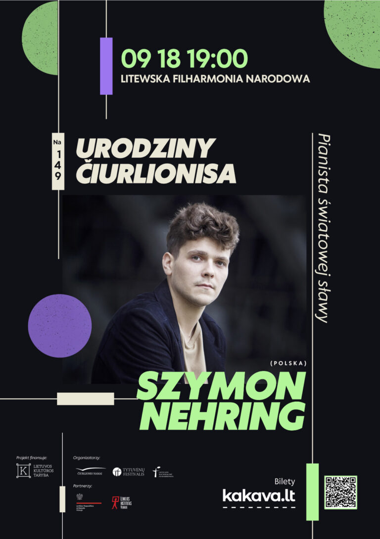 Afisz: „Recital Szymona Nehringa w Wilnie”.