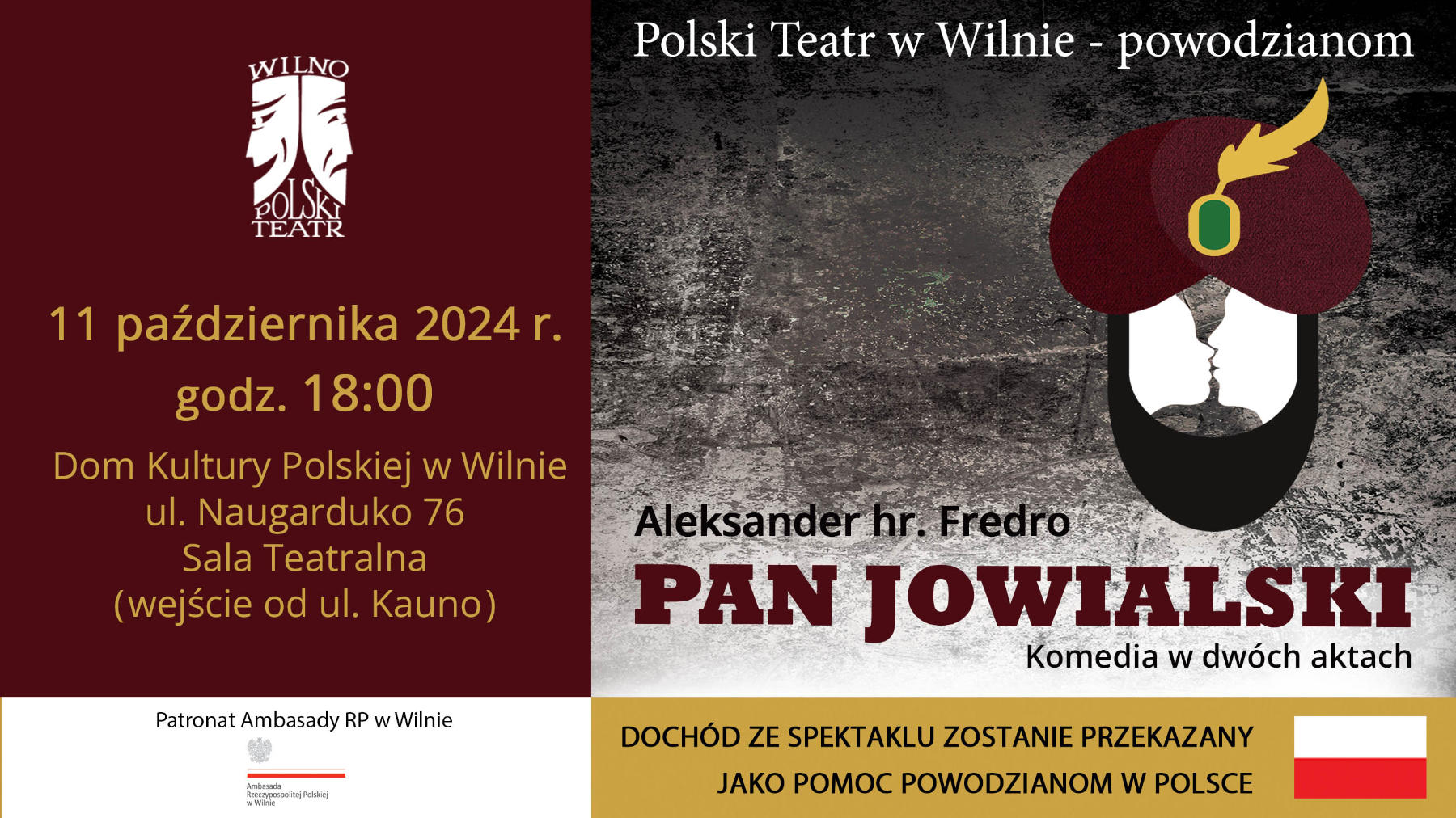 Afisz: „Pan Jowialski” spektakl.