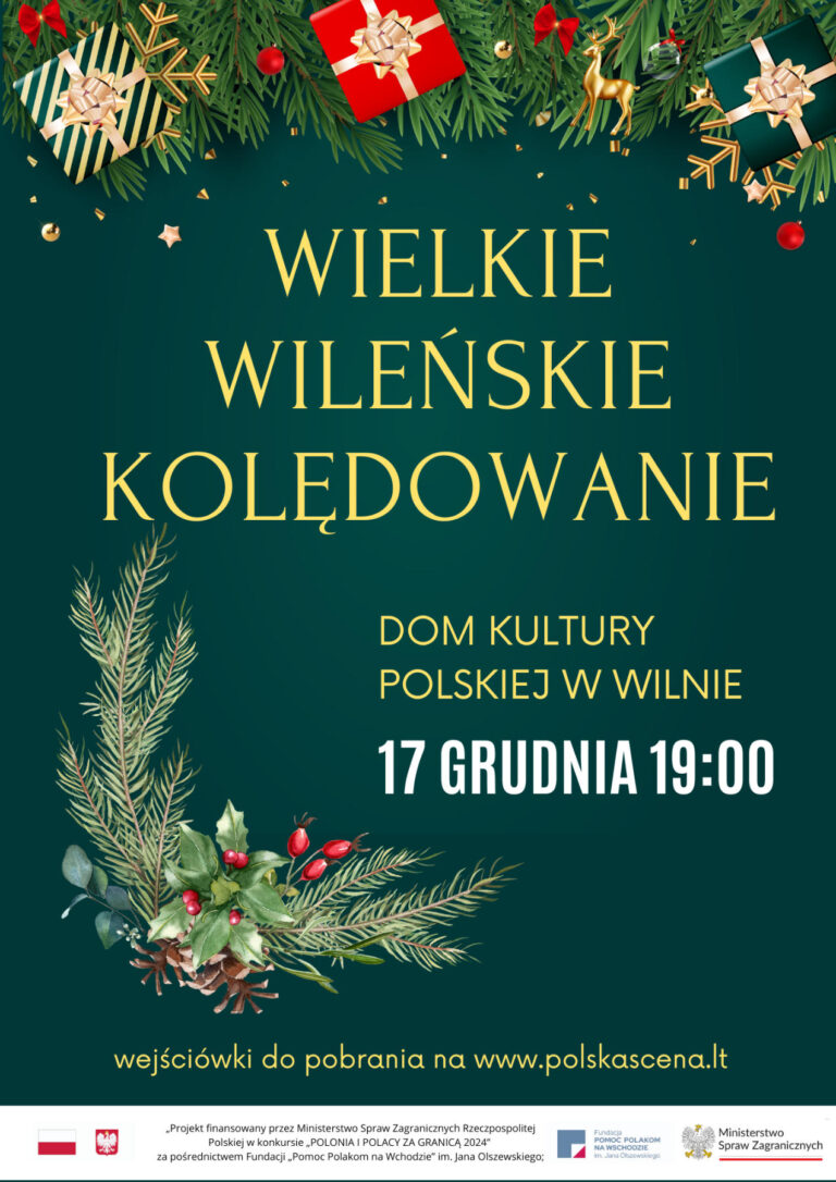 Afisz Wielkiego Wileńskiego Kolędowania.