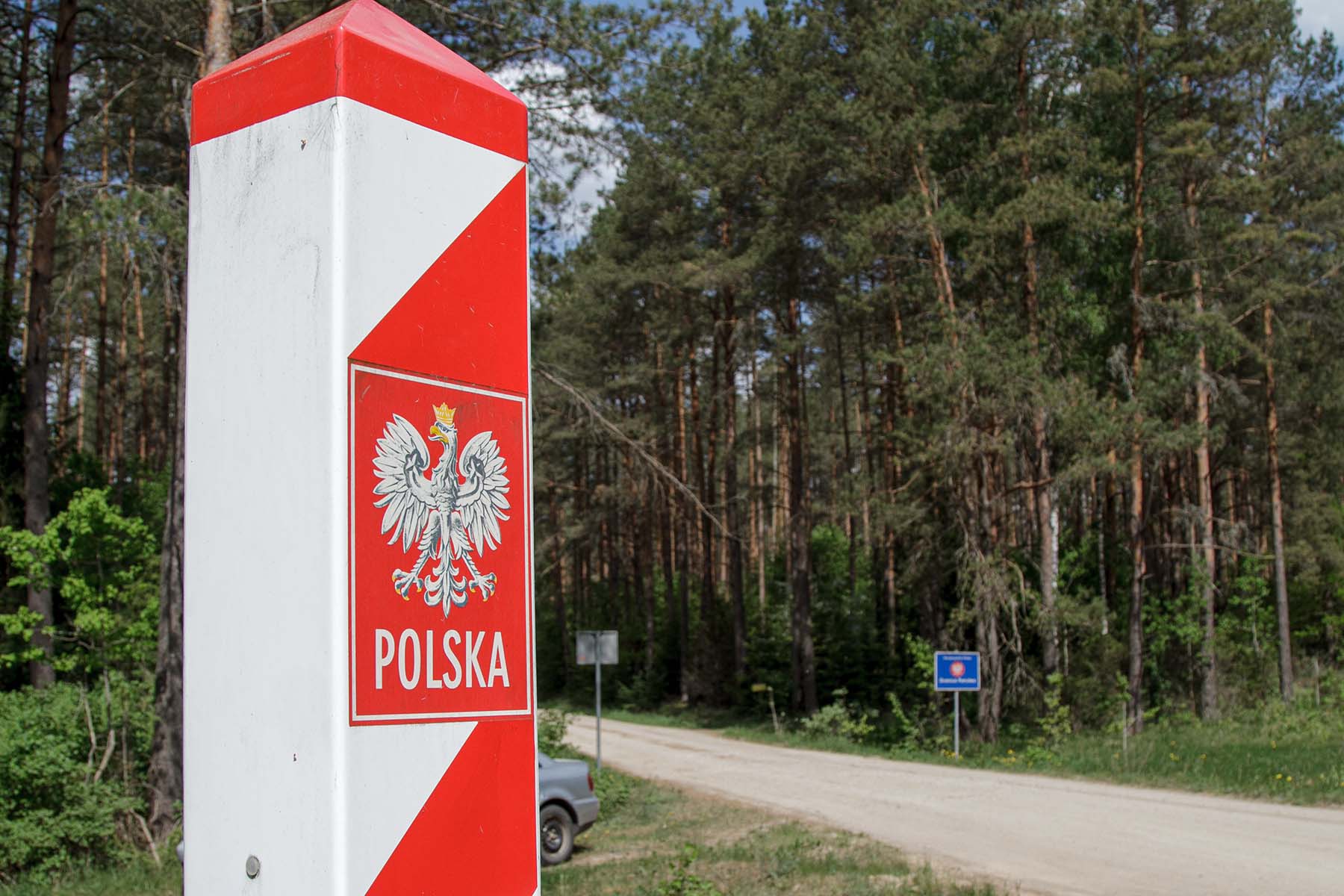Słupek graniczny polski.