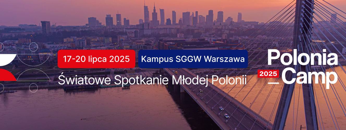 Afisz: „Program POLONIA_CAMP 2025 wraz z harmonogramem”.