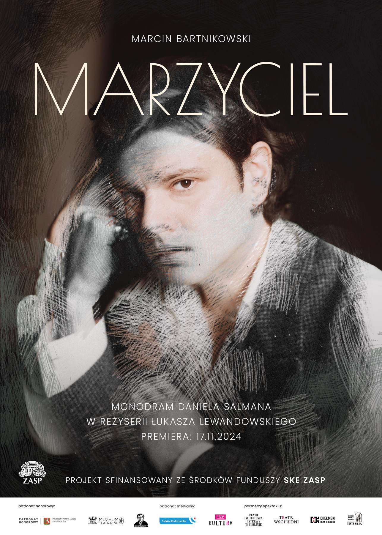 Afisz spektaklu „Marzyciel”.