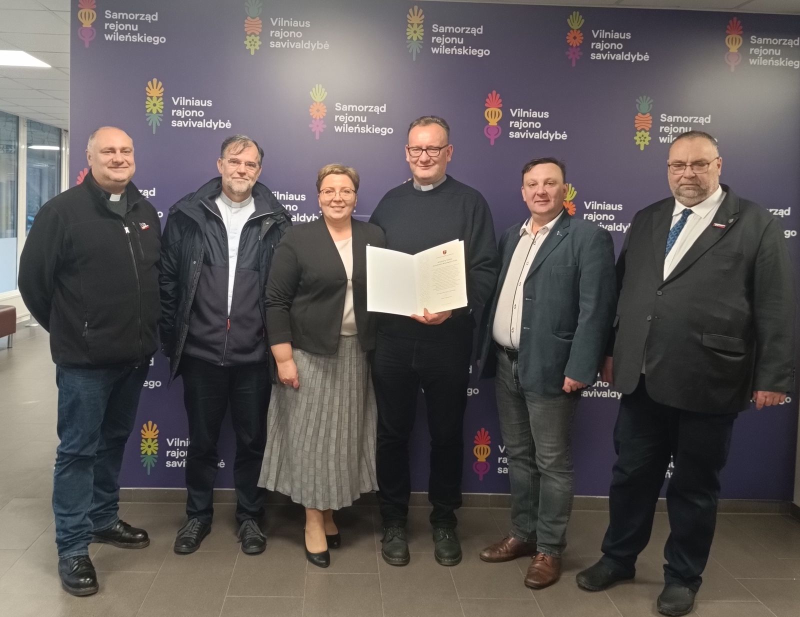 Delegacja z Polski w Samorządzie Rejonu Wileńskiego.