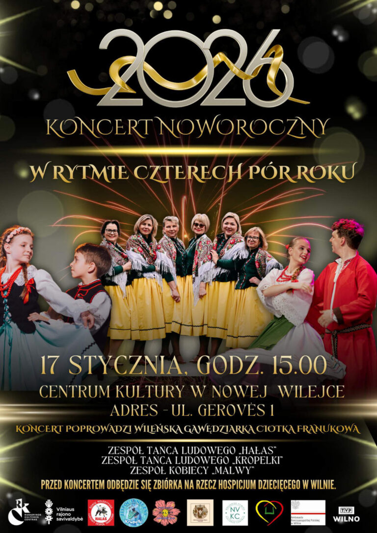 Afisz Koncertu Noworocznego „W rytmie czterech pór roku”.