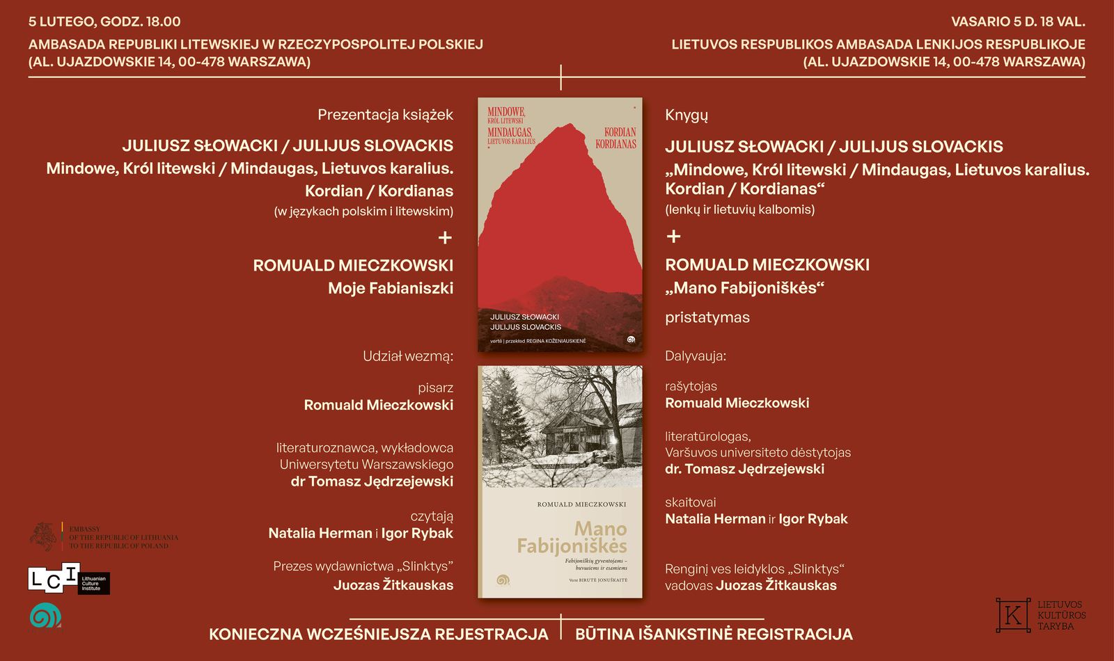 Afisz zaproszenia na prezentację książek.