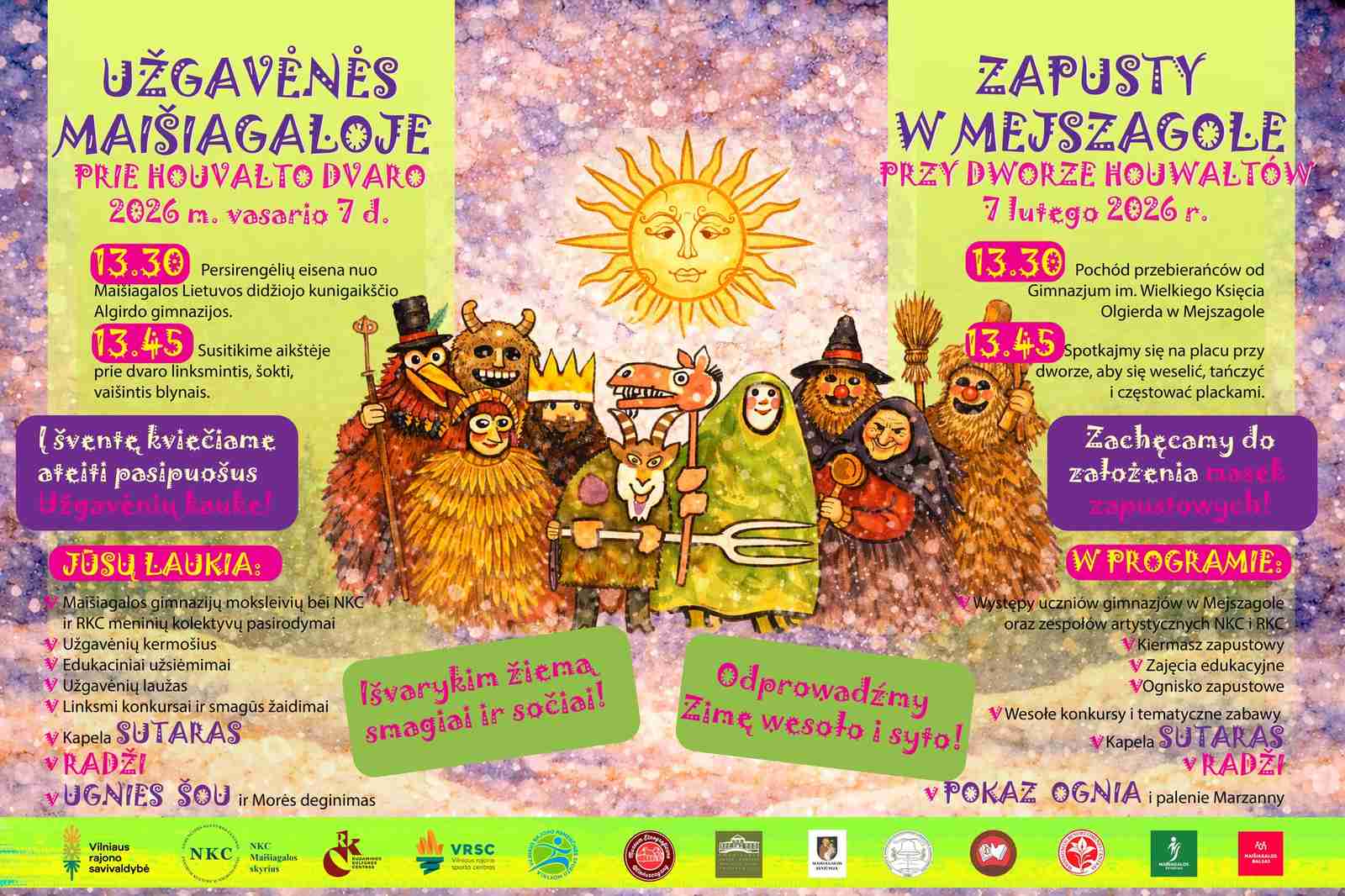 Afisz: „Zapusty w Mejszagole”.