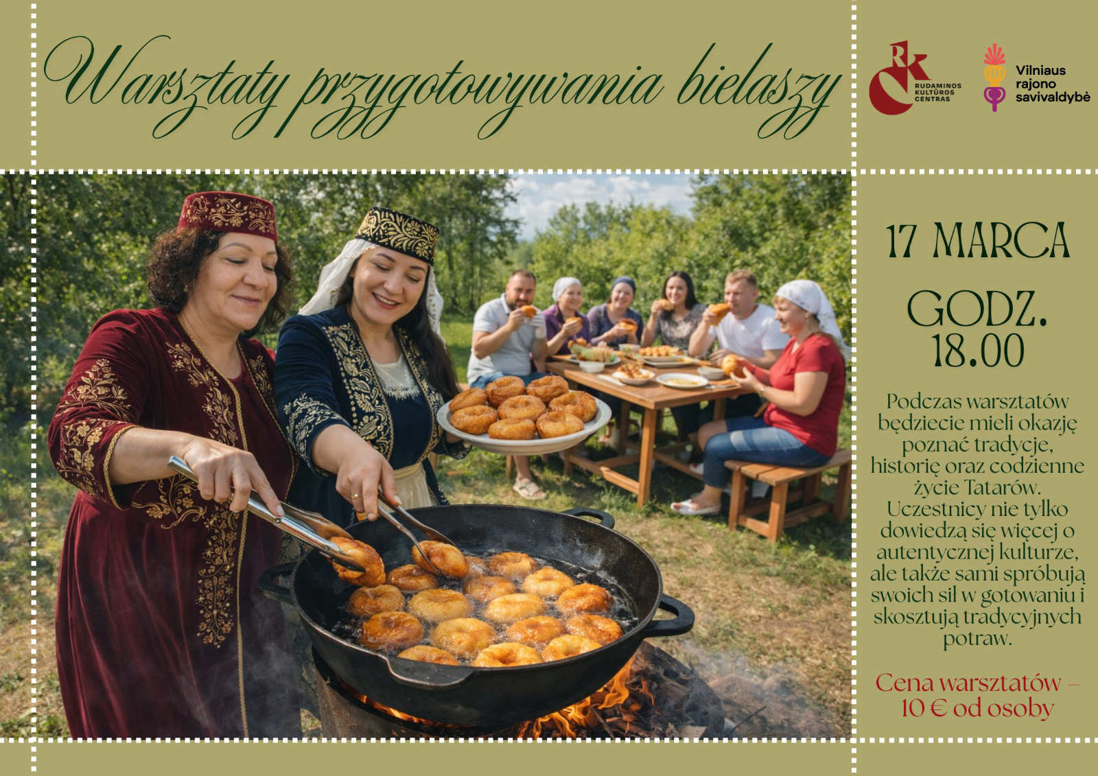 Beliašų edukacija - 2 Afisz warsztatów przygotowania bielaszy.