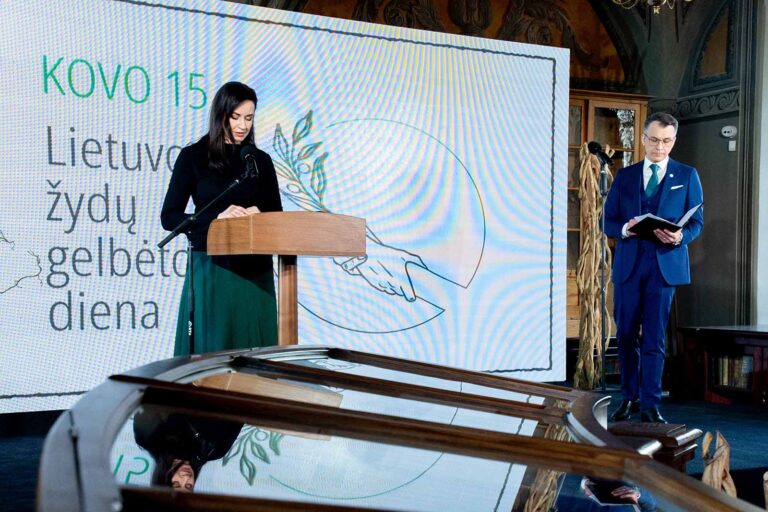 W wydarzeniu poświęconym Dniu Pamięci Osób Ratujących Litewskich Żydów udział wzięła premier Inga Ruginienė.
