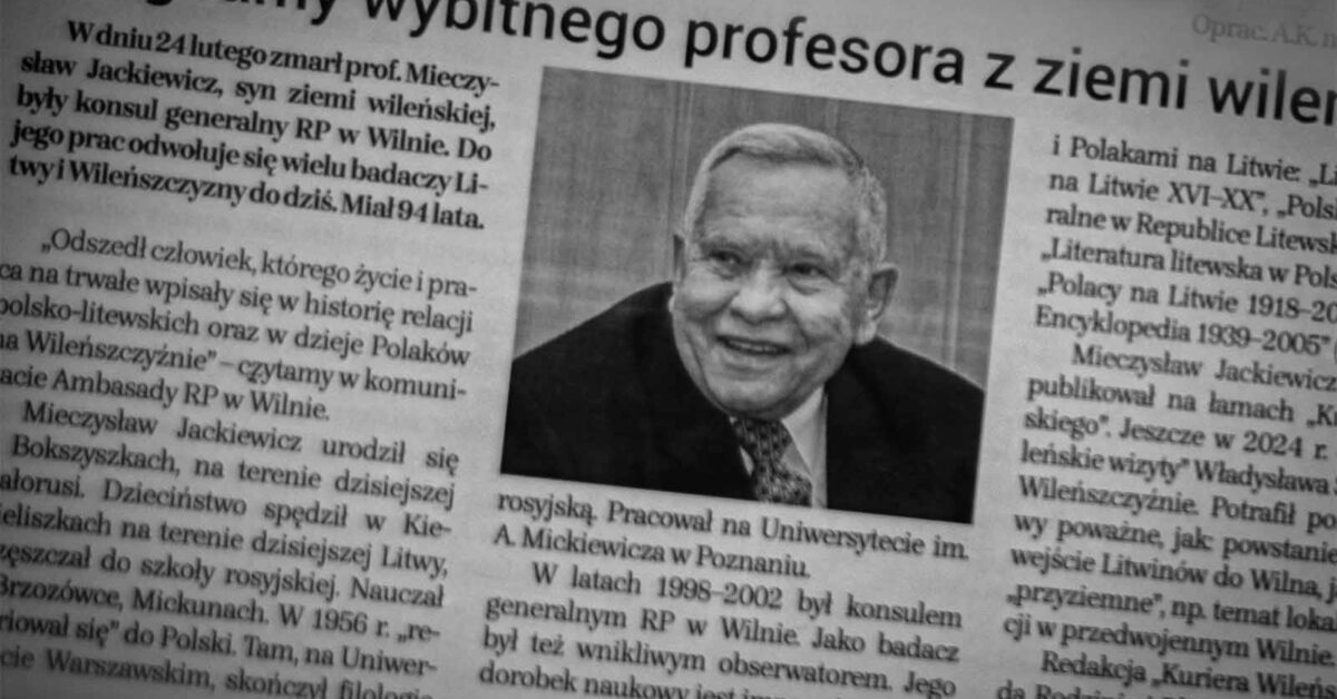 Żegnamy wybitnego profesora z ziemi wileńskiej