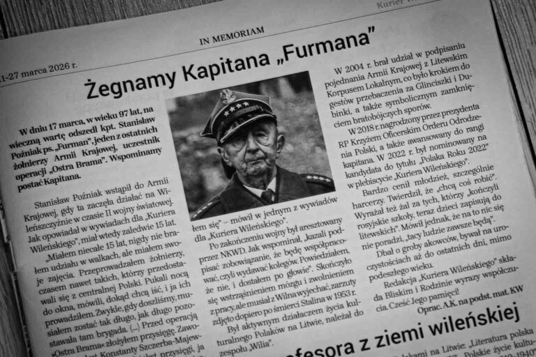 Nekrolog w wydaniu magazynowym dziennika „Kurier Wileński” Stanisława Poźniaka.