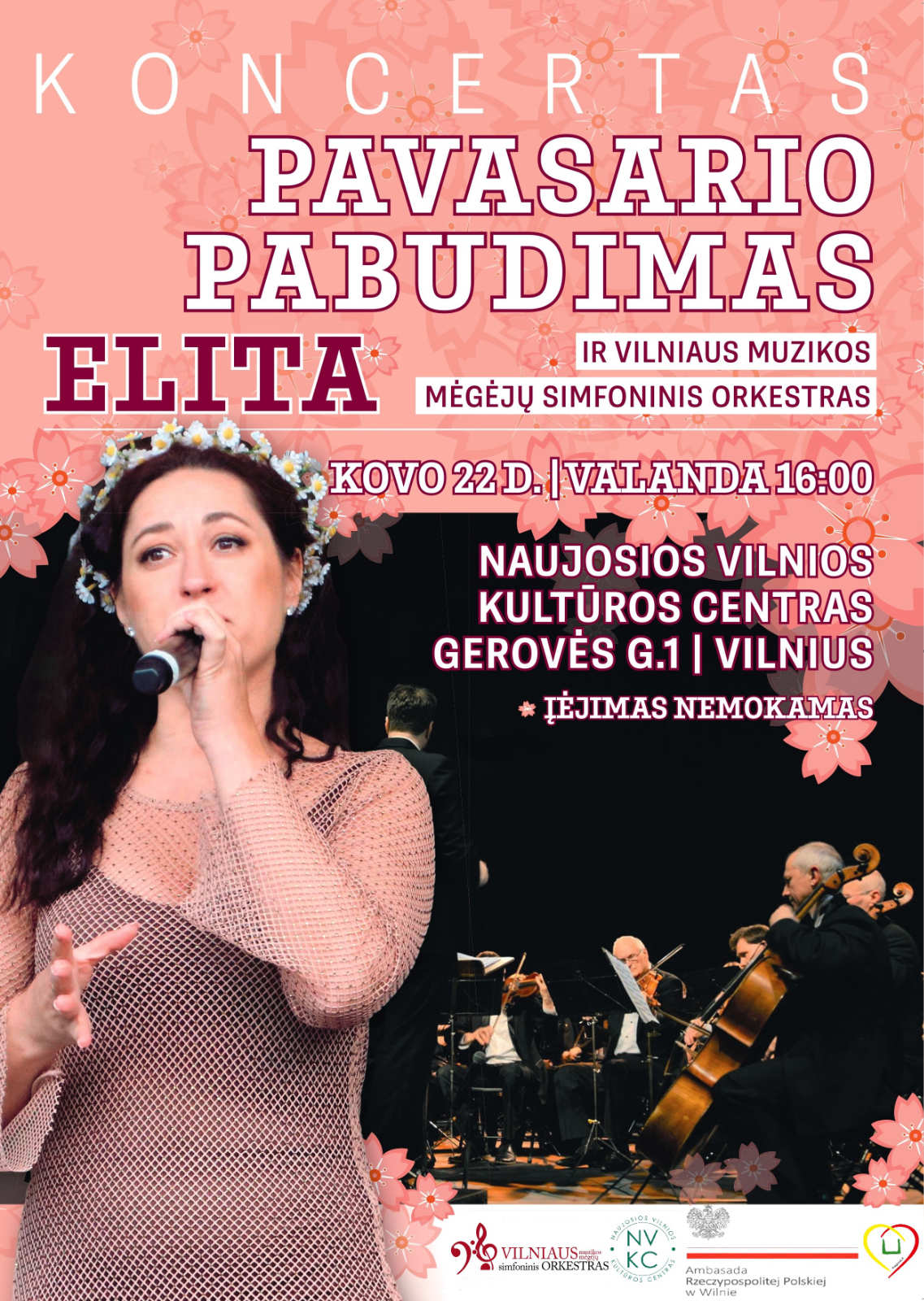 Afisz: „Wiosenne Przebudzenie” – koncert Elity Narkiewicz w Nowej Wilejce.