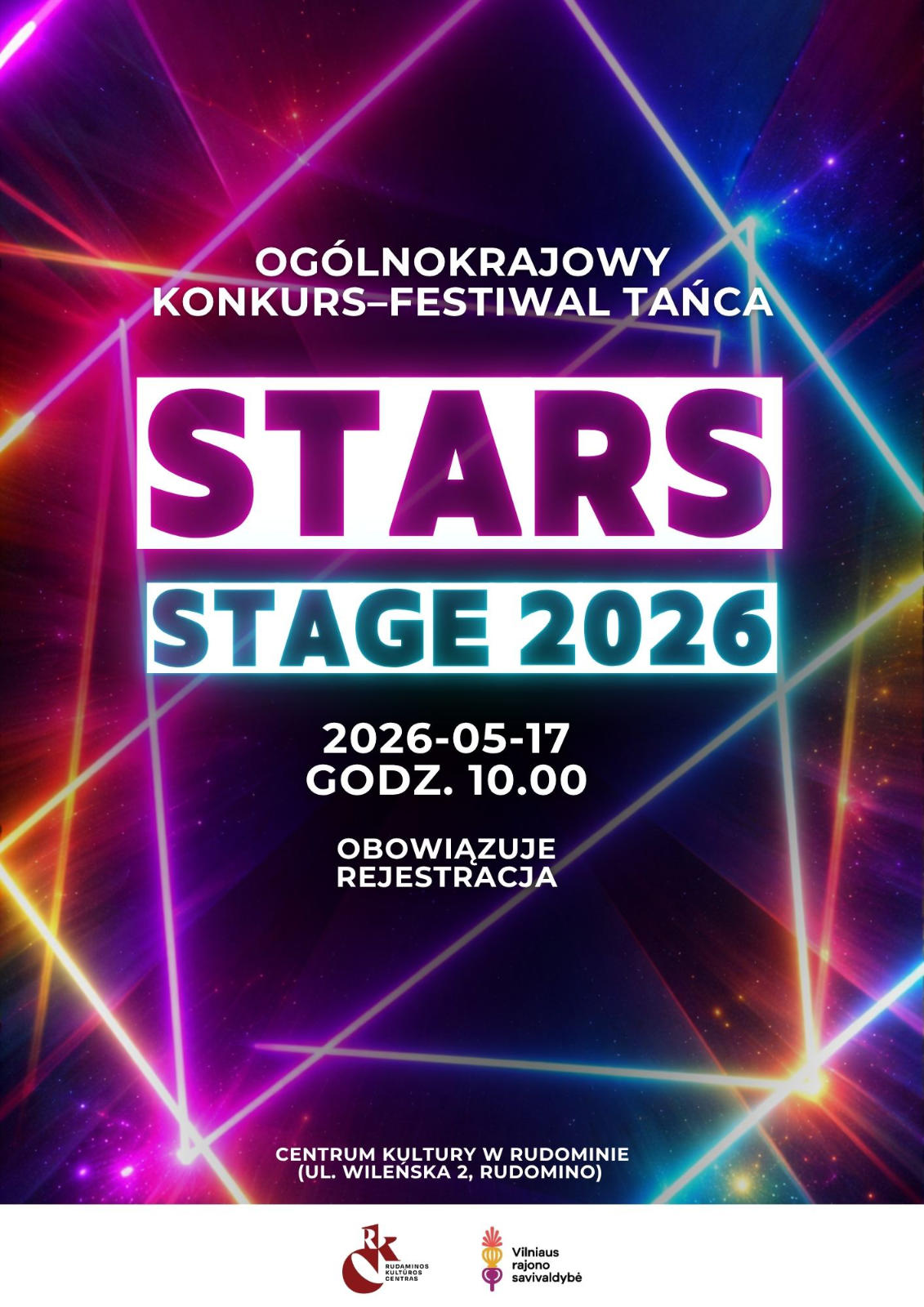Stars stage 2026 - 2 Afisz konkursu-festiwalu tanecznego „STARS' STAGE 2026”.