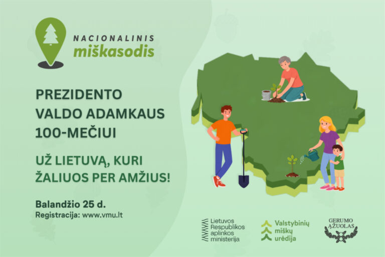Afisz: „Tysiące dębów na 100-lecie Valdasa Adamkusa”.