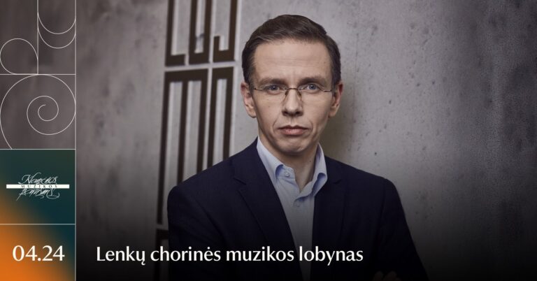 Afisz: „W Kłajpedzie wystąpi Chór Filharmonii Narodowej”.