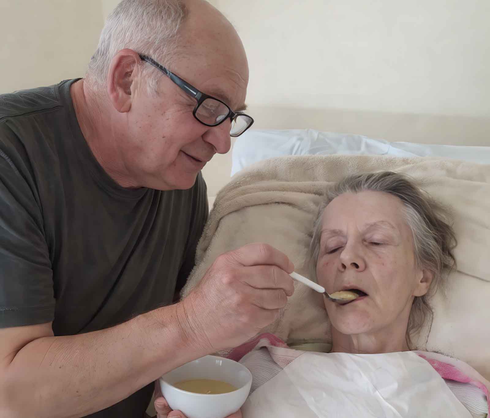 Arvydas Bagarauskas karmi swoją żonę.