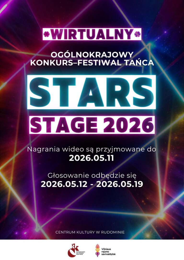Afisz wirtualnego Republikańskiego Konkursu–Festiwalu Tańca „STARS STAGE 2026”.