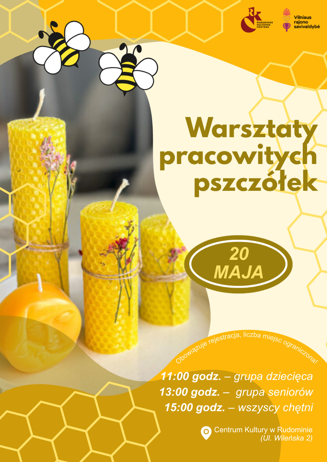 Afisz: „Światowy Dzień Pszczół w Rudominie”!