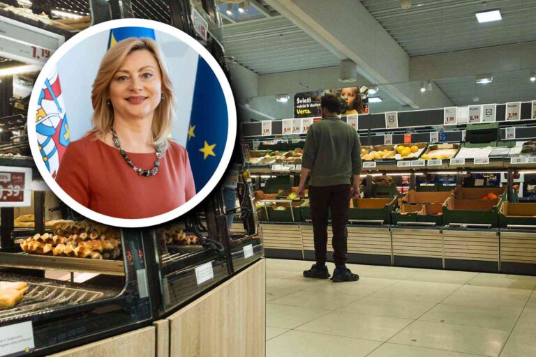 Rita Tamašunienė na tle sklepu.