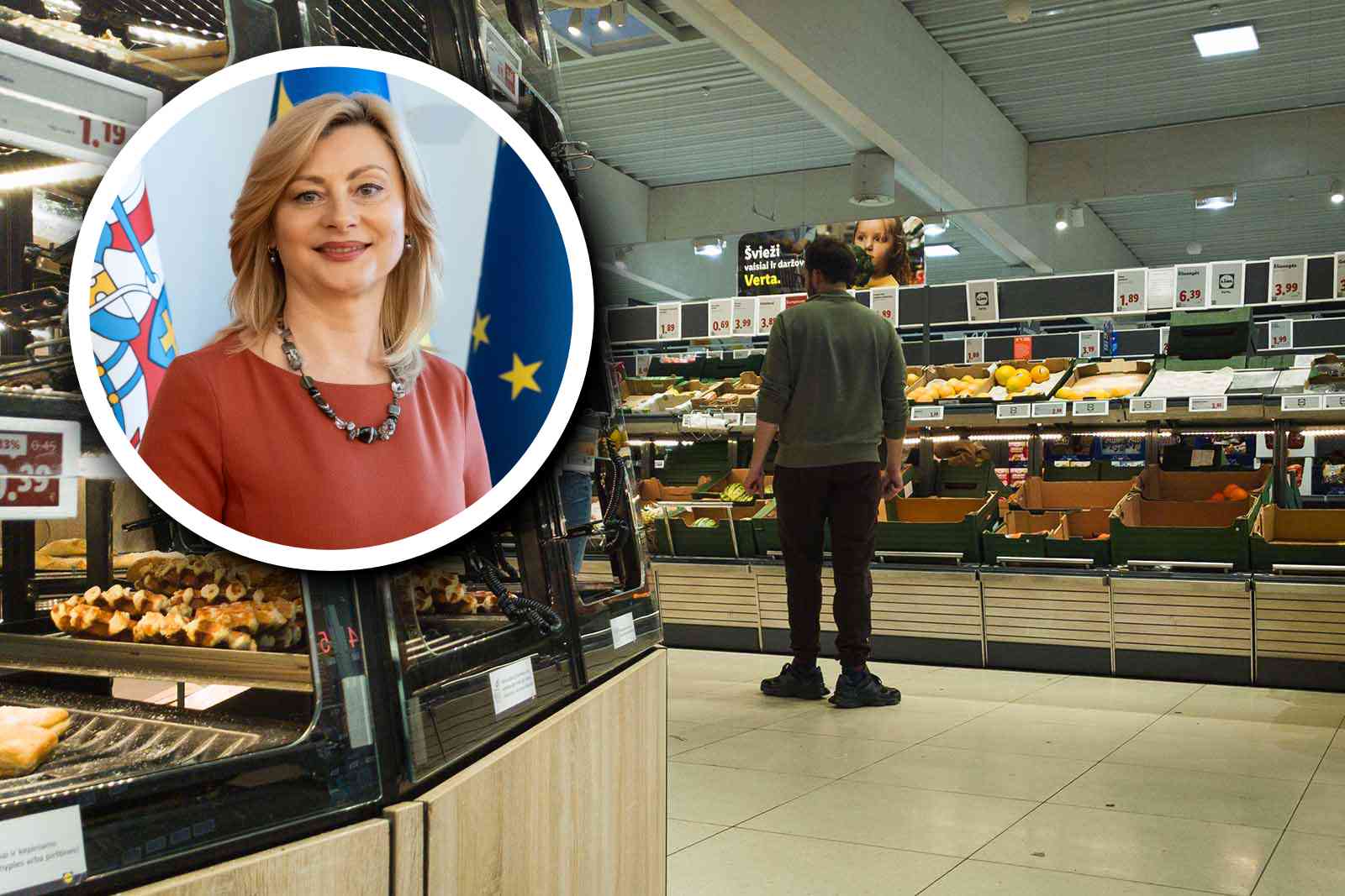 Rita Tamašunienė na tle sklepu.